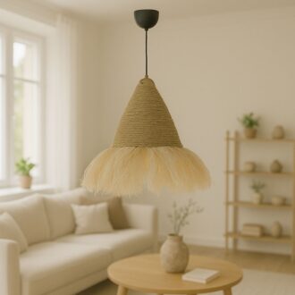 Alternative view of Φωτιστικό οροφής Geole Inart γιούτα σε φυσική απόχρωση Φ30x84εκ