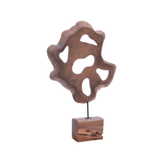 Alternative view of Επιτραπέζιο διακοσμητικό Strab Inart φυσικό ξύλο teak-μέταλλο 55x10x80εκ