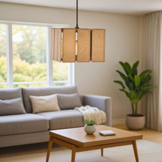 Alternative view of Φωτιστικό οροφής Boxfo Inart καφέ press papier-μέταλλο 32x32x123εκ