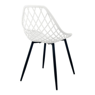 Alternative view of Καρέκλα Suan pakoworld pp σε λευκή απόχρωση και μαύρο μεταλλικό πόδι 56x49x82εκ