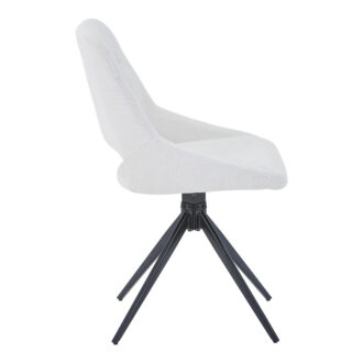 Alternative view of Καρέκλα περιστρεφόμενη Luciano I pakoworld σε κρεμ ύφασμα-πόδι μεταλλικό μαύρο 52.5x54x85εκ