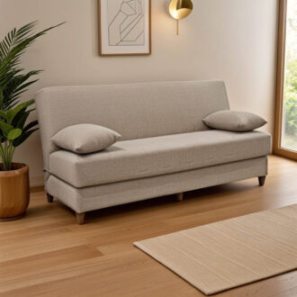 Alternative view of Καναπές-κρεβάτι με αποθηκευτικό χώρο τριθέσιος Romina pakoworld κρεμ ύφασμα 190x75x85εκ