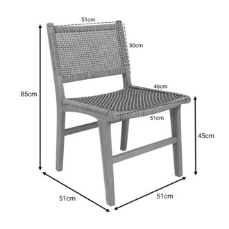 Alternative view of Καρέκλα Darien pakoworld σκελετός teak ξύλο σε φυσική απόχρωση και κρεμ-μαύρο pe σχοινί 52x62x86εκ