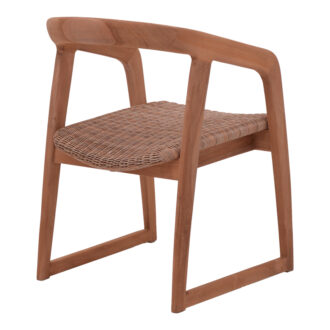 Alternative view of Πολυθρόνα Somalia pakoworld σκελετός αλουμινίου με teak πόδι σε φυσική απόχρωση και καφέ pe rattan 57x62x80εκ