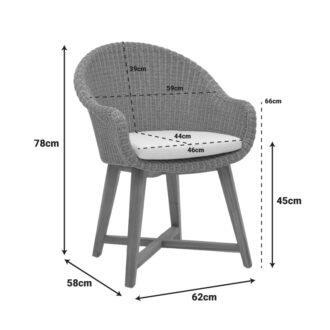 Alternative view of Πολυθρόνα Solso pakoworld σκελετός αλουμινίου με teak πόδι σε φυσική απόχρωση και pe rattan 62x58x78εκ