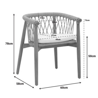 Alternative view of Πολυθρόνα Abby pakoworld σκελετός από teak ξύλο σε φυσική απόχρωση και κρεμ μαξιλάρι 60x58x78εκ