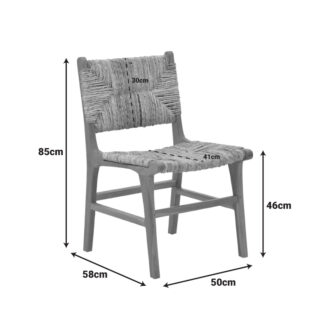 Alternative view of Καρέκλα Refane pakoworld σκελετός teak ξύλο με ψάθα σε φυσική απόχρωση 50x58x85εκ