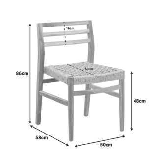 Alternative view of Καρέκλα Tuga pakoworld σκελετός teak ξύλο-pe σχοινί σε φυσική απόχρωση 50x58x86εκ