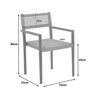 Alternative view of Πολυθρόνα Lengan pakoworld σκελετός teak ξύλο σε φυσική απόχρωση-μαύρο σχοινί 54x52x80εκ