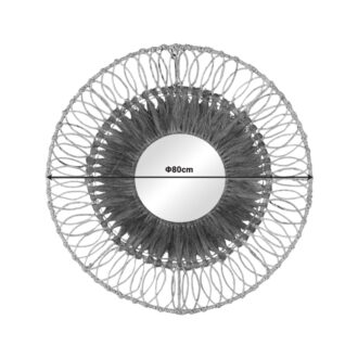 Alternative view of Καθρέπτης Cermine Inart ψάθα σε φυσική απόχρωση Φ80x12εκ