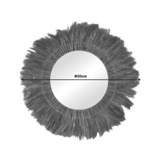 Alternative view of Καθρέπτης Seire Inart ψάθα σε φυσική απόχρωση Φ50x8εκ