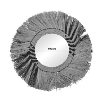 Alternative view of Καθρέπτης Cielro Inart mendong σε φυσική απόχρωση Φ42x6εκ