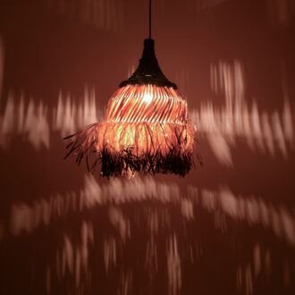 Alternative view of Φωτιστικό οροφής Kentel Inart sisal σε φυσικό-μαύρο χρώμα Φ35x50εκ