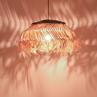 Alternative view of Φωτιστικό οροφής Hengiole Inart sisal σε φυσικό-μαύρο χρώμα Φ60x40εκ