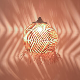 Alternative view of Φωτιστικό οροφής Koronse Inart sisal σε φυσικό χρώμα Φ55x68εκ