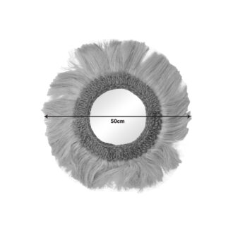 Alternative view of Καθρέπτης Fraklone Inart abaca σε φυσικό χρώμα Φ50x4εκ