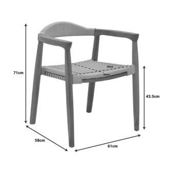 Alternative view of Πολυθρόνα Ganny pakoworld teak ξύλο και pe σχοινί σε φυσική απόχρωση 61x58x71εκ