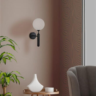 Alternative view of Φωτιστικό τοίχου-απλίκα Genka pakoworld G9 μέταλλο μαύρο-λευκο 15x23x34εκ