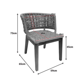 Alternative view of Καρέκλα Milou pakoworld teak ξύλο και pe σχοινί σε φυσική απόχρωση 59x65x73εκ