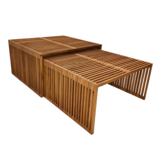 Alternative view of Τραπέζι Tinnie I pakoworld σετ 2τεμ teak ξύλο σε φυσική απόχρωση