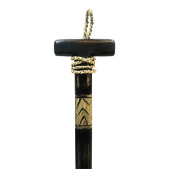 Alternative view of Διακοσμητικό τοίχου κουπί Boon Inart μαόνι ξύλο σε μαύρη-φυσική απόχρωση 20x3x120εκ