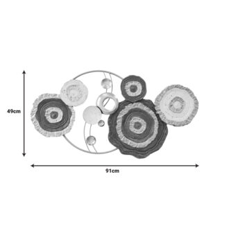 Alternative view of Διακοσμητικό τοίχου Cirsus Inart μέταλλο σε χρυσή-λευκή-μαύρη απόχρωση 91x49x4εκ