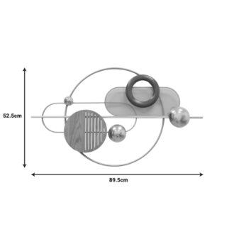 Alternative view of Διακοσμητικό τοίχου Lupus Inart μέταλλο σε χρυσή-κεφέ απόχρωση 89.5x52.5x6εκ