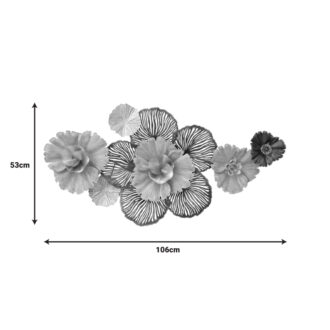 Alternative view of Διακοσμητικό τοίχου Jemiole Inart μέταλλο σε χρυσή-γκρι απόχρωση 106x53x9.5εκ