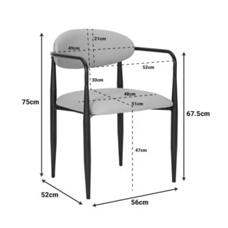 Alternative view of Πολυθρόνα Kalone pakoworld pu σε μαύρη απόχρωση 56x55x78εκ
