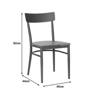 Alternative view of Καρέκλα Zerca pakoworld σκελετός καφέ μέταλλο με rubberwood σε φυσική απόχρωση 49x44x82εκ