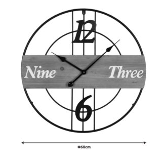 Alternative view of Ρολόι τοίχου Tabla Inart μέταλλο σε μαύρη απόχρωση 60x3x60εκ