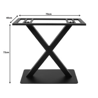 Alternative view of Βάση τραπεζιού Wolver pakoworld μεταλλική σε μαύρη απόχρωση 80x40x72εκ