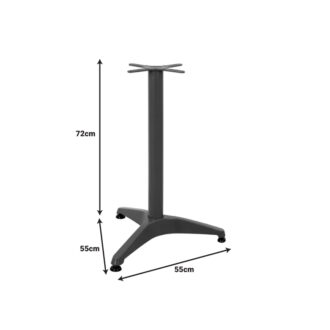 Alternative view of Βάση τραπεζιού Oiseau pakoworld μεταλλική σε μαύρη απόχρωση 45x45x72εκ