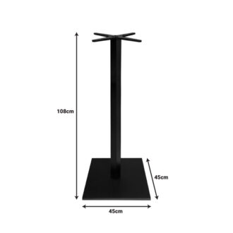 Alternative view of Βάση τραπεζιού Bar Cabanol pakoworld μεταλλική σε μαύρη απόχρωση 45x45x108εκ