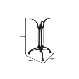 Alternative view of Βάση τραπεζιού Outil pakoworld μεταλλική σε μαύρη απόχρωση 50x50x71εκ