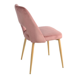 Alternative view of Καρέκλα Murde pakoworld σάπιο μήλο βελούδο και μεταλλικά πόδια σε φυσική απόχρωση 48.5x61x89εκ