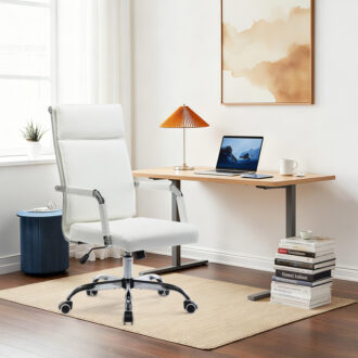 Alternative view of Καρέκλα γραφείου διευθυντη Mavel pakoworld PU λευκό 55x62x100-110εκ