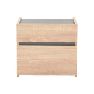 Alternative view of Κομοδίνο Comcie pakoworld σε φυσικό με γκρι απόχρωση 50x42x45.5εκ