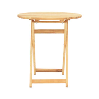 Alternative view of Τραπέζι Letna pakoworld πτυσσόμενο μασίφ ξύλο οξιάς σε φυσική απόχρωση Φ60x74.5εκ