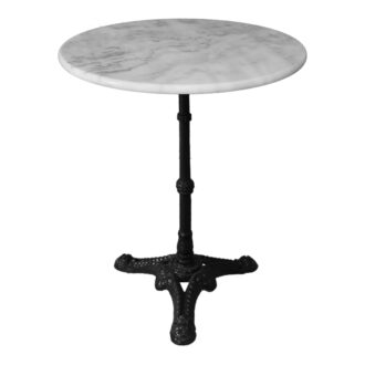 Τραπέζι μαρμάρινο Ancara pakoworld μαντέμι σε λευκή-μαύρη απόχρωση Φ60x70.8εκ