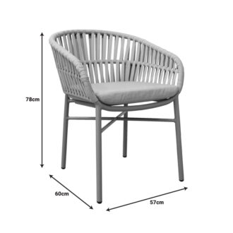 Alternative view of Πολυθρόνα Frama pakoworld αλουμίνιο-pe σχοινί σε καφε απόχρωση και μαξιλάρι 57x60x78εκ