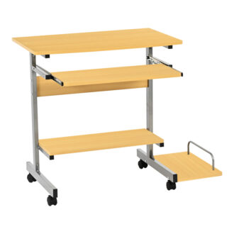 Γραφείο υπολογιστή Veronce pakoworld σε φυσική απόχρωση με μεταλλικό σκελετό 89x47x71εκ