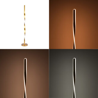 Alternative view of Φωτιστικό δαπέδου Pelepho pakoworld led μέταλλο σε χρυσή απόχρωση Φ20x130εκ