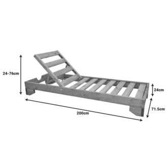 Alternative view of Ξαπλώστρα Fendy pakoworld ξύλο ελάτου σε φυσική απόχρωση 71.5x200x24εκ