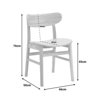Alternative view of Καρέκλα Lumnia pakoworld rubberwood σε φυσική απόχρωση 46x50x76εκ