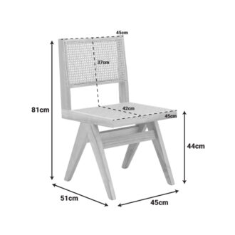Alternative view of Καρέκλα Winslow pakoworld rubberwood-rattan σε φυσική απόχρωση 46x58x80εκ