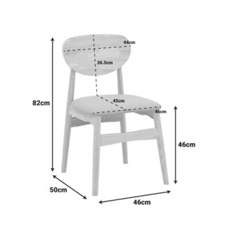 Alternative view of Καρέκλα Cardith pakoworld rubberwood-plywood σε φυσική απόχρωση-pu μαύρο 48x51x78εκ