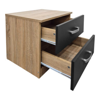 Alternative view of Κομοδίνο Athos pakoworld σε sonoma-ανθρακί απόχρωση 48x40x41.5εκ