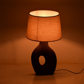 Alternative view of Επιτραπέζιο φωτιστικό Ovola Inart Ε27 κεραμικό σε γκρι antique-μπεζ απόχρωση Φ30x52εκ