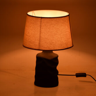 Alternative view of Επιτραπέζιο φωτιστικό Wabbi Inart Ε27 κεραμικό σε μαύρο-μπεζ απόχρωση Φ28x41εκ